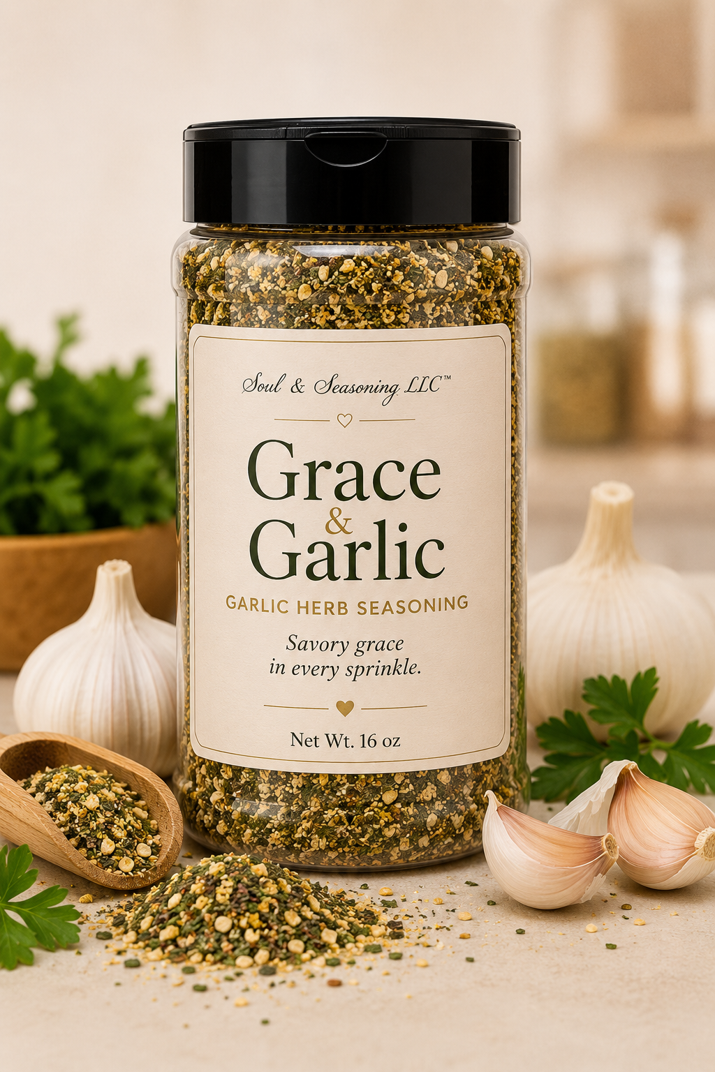Grace & Garlic™ – Garlic Herb Seasoning (16 oz Family Size)